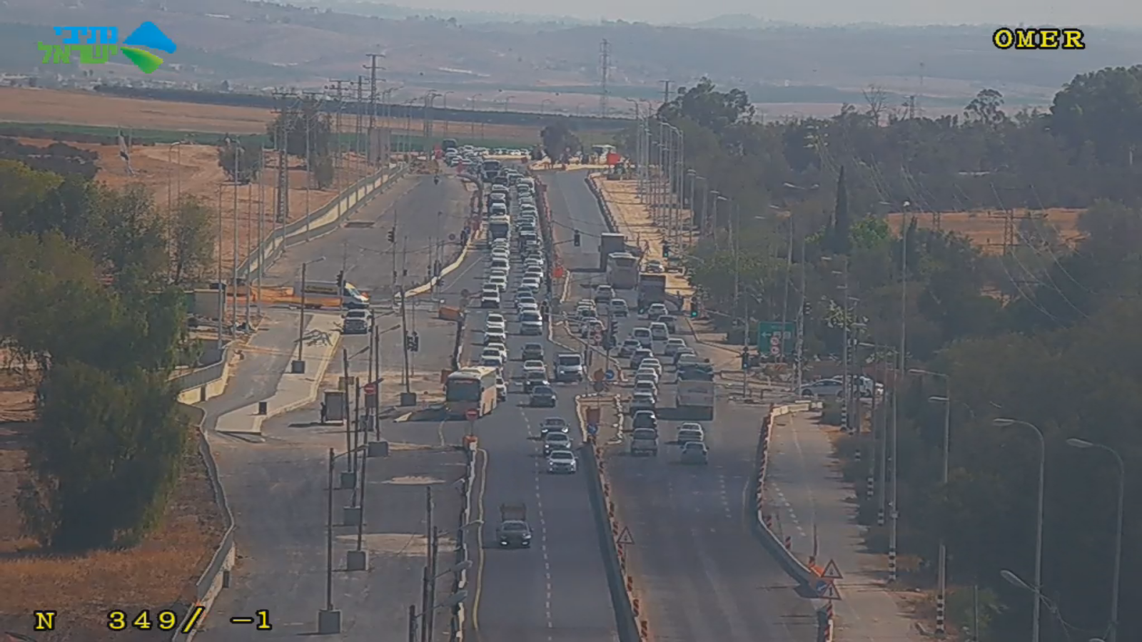 כביש עומר, הבוקר (צילום: מצלמות התנועה של נתיבי ישראל / שימוש הוגן על פי סעיף 27 א')